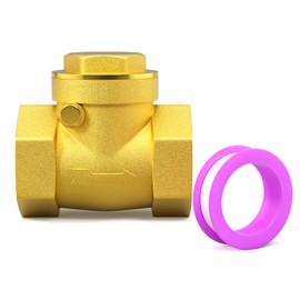 GASHER 1PCS Swing Brass Check Valve DN50 2" Female Thread, Backflow Prevention, One Way Check Valves for Sump Pump and Air Compressor, Gas Air Fuel Oil Water