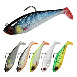 GOTOUR Fishing Lures for Bass, Pre-Rigged Soft Swimbait with Ultra Sharp Hook, Trout Pike Walleye Striped Bass Fishing Lure, Premium Fishing Bait for Freshwater and Saltwater, Fishing Lures Kit