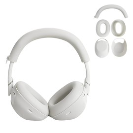 【3 in 1】 WH-1000XM6 Silicone Case Cover Set,Anti-Scratch Ear Pad/Shell/Headband Cover for Sony WH-1000XM6 Headphone,Soft Silicone Protector Accessorie(Platinum Sliver)