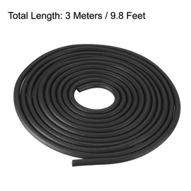 sourcing map Foam Rubber Seal Weather Strip 5mm Diameter 3 Meters Long Black