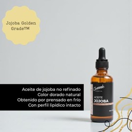 50ML Aceite de Jojoba Virgen Gold Virgin Grade™ | 100% Puro, Prensado en Frío, Grado Cosmético | Uso Directo y Formulación | Hidrata Piel Mixta o Grasa |CHANNAH Cosmetics