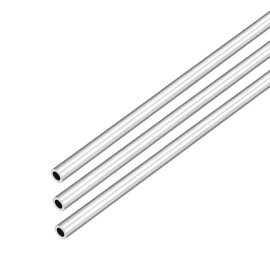 DMiotech Pack of 3 (3 mm outer diameter x 2 mm inner diameter) round tube made of 6063 aluminium, 250 mm length, metal tube for machine frame construction and DIY projects