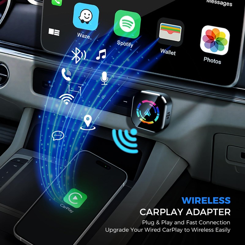 YOUKOYI Wireless CarPlay Car Adapter - Instant Cable to Wireless