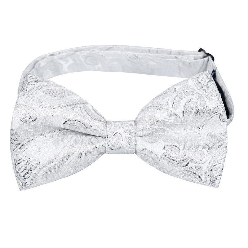 Alizeal Mens Gradient Paisley Bow Tie Pre Tied Pocket Square