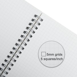 TWONE 4 Pack Spiral Notebook, 7"x10", 140 Graph Pages, Waterproof Frosted PP Cover, Ideal for School, Office, and Personal Use