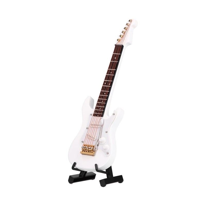 Minature Electric Guitar Wooden Mini Instrument Model Suitable for Gifts
