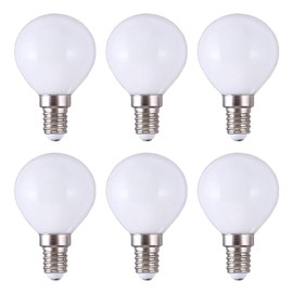 Lxcom Lighting G45 LED Bulb 5W Globe Vanity Light Bulb E14 Candelabra Base 50W Equivalent Cool White 6500K LED Round Light Bulb 500LM for Makeup Mirror Bathroom Home Lighting, 6 Pack