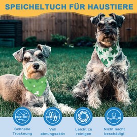 Voarge Dog Scarf, Classic Checked Dog Bandana, Bandana for Dogs, Washable Neck Triangles for Small, Medium and Large Dogs, Cats (Four-Leaf Clover Scarves, S)