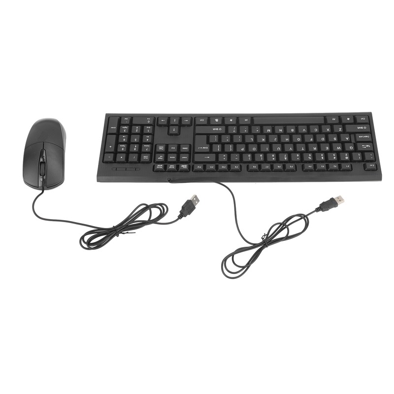 Keyboard and Mouse Combo Black Waterproof 104 Keys Anti Slip