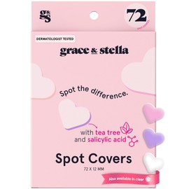 grace & stella Pimple Patches Cute (Heart, 72 Count) - Dermatologist Tested Spot Treatment with Salicylic Acid to Help Soothe & Conceal Blemishes - Acne Patches for Spot Treatment, Vegan Cruelty Free