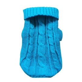 Dog Sweaters for Small Dogs Girl Boy, XS Yorkie Sweaters XXS Puppy Doggie Sweater Winter Warm Dog Turtleneck Knitwear Pullover for Chihuahua Fall Winter Cold Weather,Cyan-Blue XXS