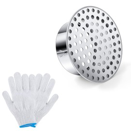 Moxweyeni 1 Pcs PVC Termination Cap for 3" Inner Diameter, Mesh Screen Vent Cover 304 Stainless Steel, for Furnace & Roof Vent Cap, Round Air Outlet Exhaust Water Drains Pipe with Gloves