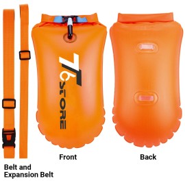 T6 Safety Inflated Swim Buoy Float Tow Airbag 15L Swimming Flotation Aid Open Water
