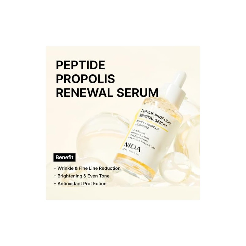 NIDA Peptide Propolis Renewal Serum Peptide Complex, Propolis Extract, Adenosine