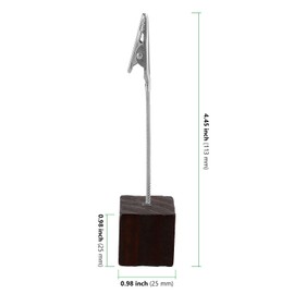 YIXNSW Pack of 30 Wooden Photo Holders with Clips, 25 x 25 x 113 mm, Light Brown Place Card Holder, Sturdy Postcard Holder for Wedding, Party, Gathering, Table Decoration