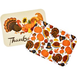 Gift Boutique 36 Thanksgiving Tin Foil Containers with Lid Covers For Cookies in 2 Harvest Designs Autumn Aluminum Disposable Food Storage Pans for Fall Treat Goodies Party Leftover 5"W X 7"L X 1.5"