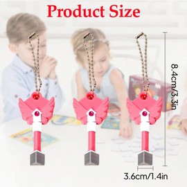 Korean Traditional Game - Korean Folk Game Necklace, SG 3 Keychain Pendant with Base, 3PCS Pink PLA Creative Keychain, Squid Props Sword Merch Gift for Fans, 3.3 x 1.4in