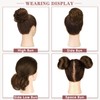 RUWISS Long Thin Straight Tousled Updo Bun Real Human Hair