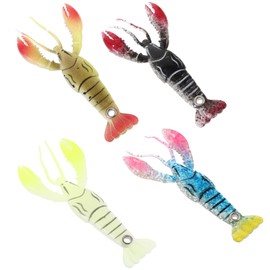 BIUDECO Fishing Baits Set 4pcs Artificial Lobster Fake Fish Bait for Portable Fishing Tools Bite Resistance