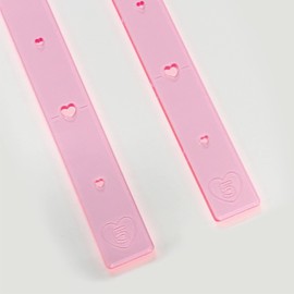 Acrylic Ruler, Rolling Pin Guide Sticks, 2 Piece Set, 0.2 inch (5 mm) Thick, Ruler, Rolling Pin Guide, Bread Baking, Wide Size, Kitchen Bread Ruler (Thickness 0.2 inch (5 mm), Pink)