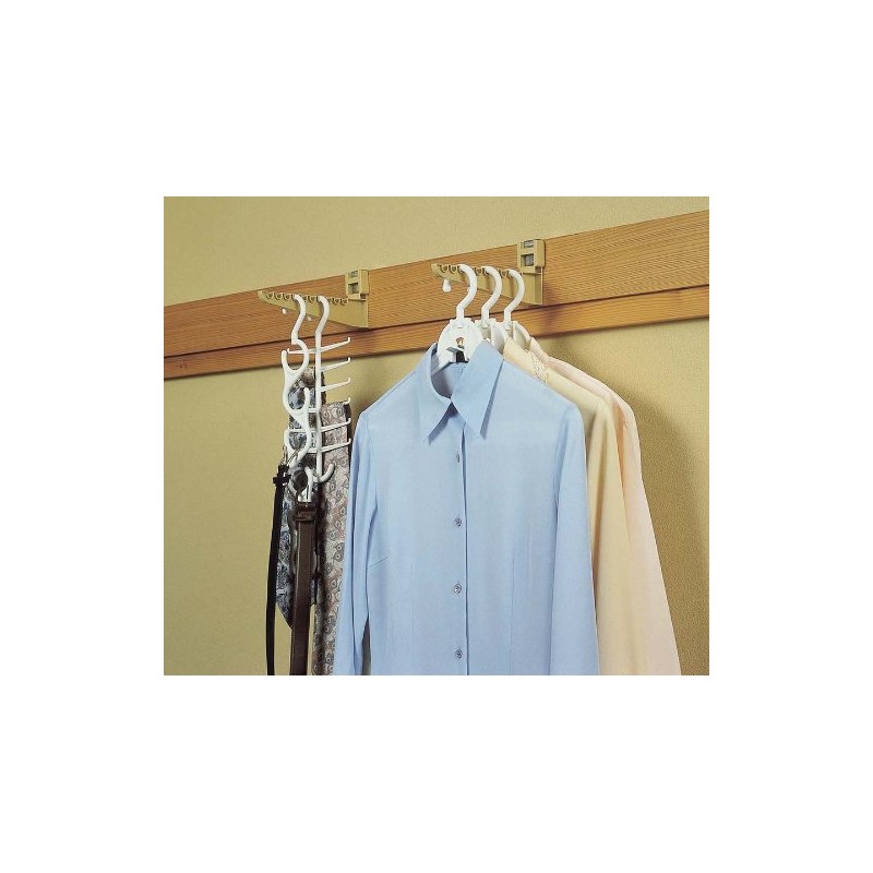 富士パックス販売 タイガークラウン ハンガーラック ベージュ 40×252×100mm 和風長押ハンガー2P ABS樹脂 フック 10掛 耐荷重10kg