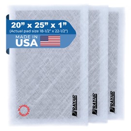 RayAir Supply 20x25 Replacement Filter Pads Compatible with Dynamic Air Cleaner 20X25 Refill (3 Pack) White, Made in USA