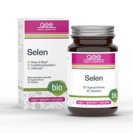 GSE Selen Compact, 60 Tabletten hochdosiertes Selen aus Pflanzen, 100% vegan und ohne Zusatzstoffe, BIO-Qualität