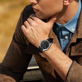 OIDEA Men's Tactical Military Watches: 24 Hour Time Analog Quartz Wrist Watches for Men Easy Reader Waterproof Luminous Date Sport Casual Field Watch Army Watch Black Nylon Strap