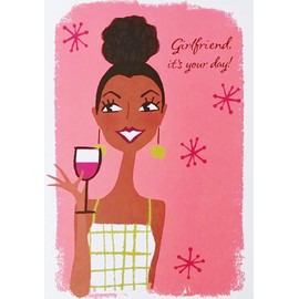 Greeting Card Girlfriend - It's Your Day! Savor The Sweetness! - Happy Birthday for Her Woman Friend Friendship BFF (Black African American)