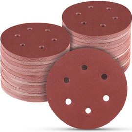 POTUINOM 6 Inch 240 Grit Sanding Discs, 100 PCS Hook and Loop Sandpaper, Round Alumina Orbital Sander Pads for Polishing, Grinding, Woodworking