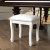 Organizedlife Square Vanity Stool Chair, High Elastic Cotton Makeup Bench,