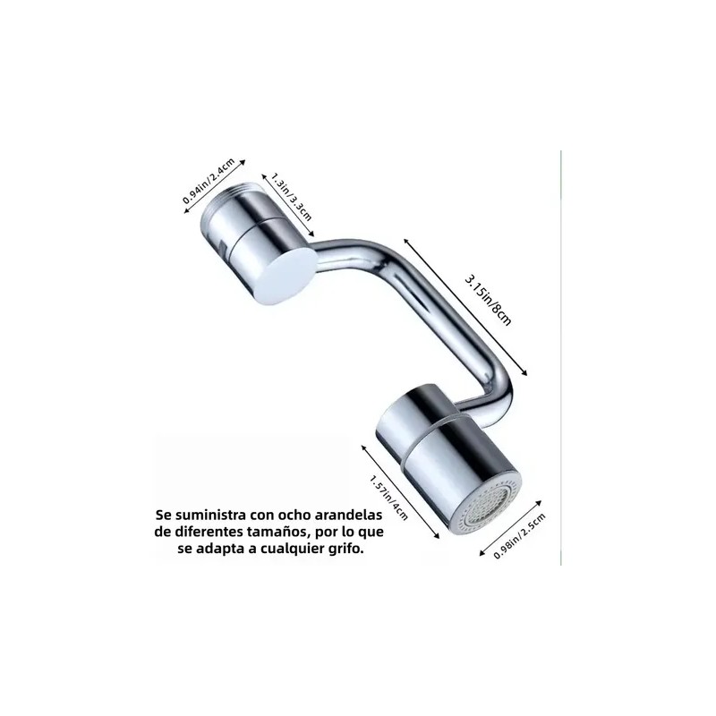 Extensor De Grifo Giratorio 1080° Con Aireador Para Lavabo