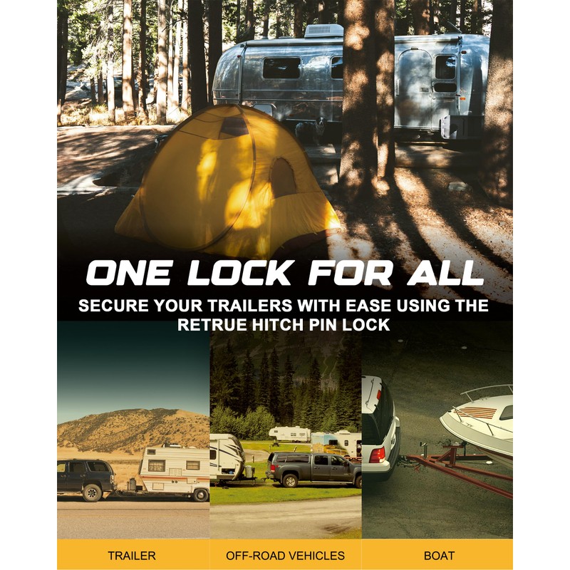 RETRUE Trailer Hitch Receiver Pin Lock, Suitable for 2 Inch