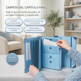 Nevarium Carpeta Del Capítulo Final,Carpeta Con Etiquetas Guiadas, Organizador De Carpetas Sin Ácido, Portadocumentos Para Archivos Domésticos, Documentos Legales Y Médicos (Azul)