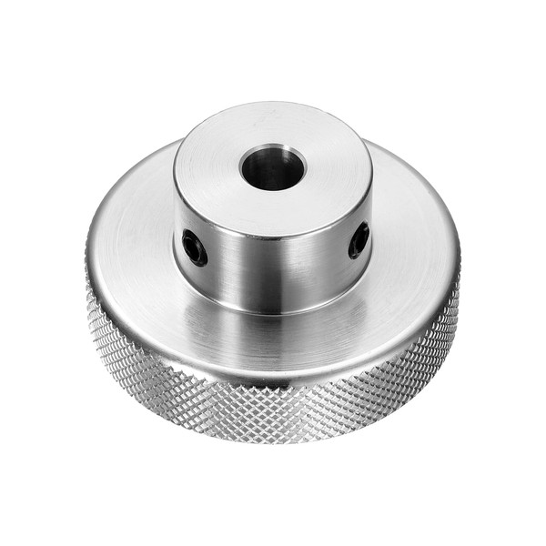 uxcell Anodization Aluminum Alloy Handwheel 8mm Bore 50mm OD Knurled