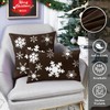 BRAWARM Christmas Pillow Cover 20 X 20 Inches, Coffee Snowflake