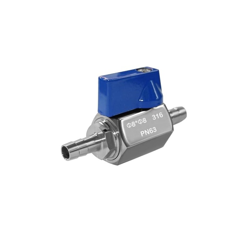 Beduan 5/16" Hose ID Barb Ball Valve 316 Stainless Steel