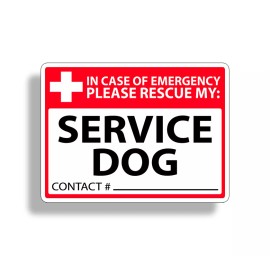 Real Sticky Service Dog Emergency Rescue Sticker 1st First Fire 911 Safety Car Vehicle Decal