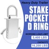 Trailer Stake Pocket D Ring 4PCS 16200lbs Heavy Duty Removable