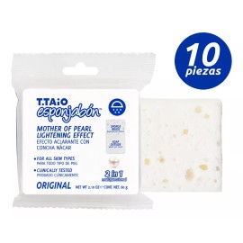 T.Taio 10 Piezas Esponjabon Concha Nacar Aclarante 2 En 1 60 Gramos