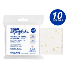 T.Taio 10 Piezas Esponjabon Concha Nacar Aclarante 2 En 1 60 Gramos