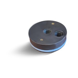 Ozmosis Standard 4" x 40" FRP Fiberglass RO Membrane Housing End Cap with O-Ring 1/2" x 1/2" NPT Ports, Ideal Replacement Part for Water Filtration Systems