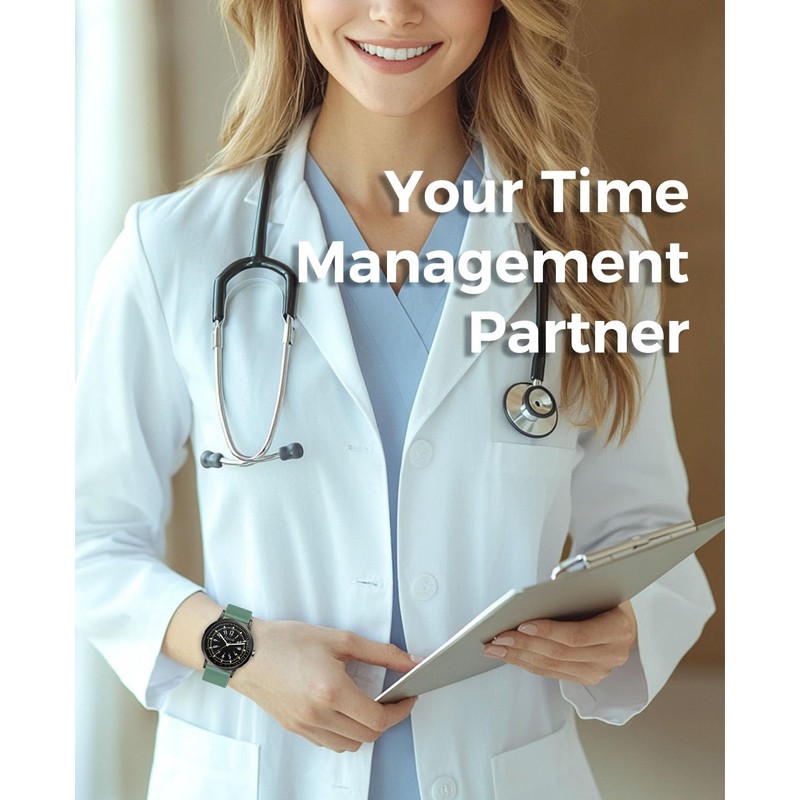 F.ZEGAO Nurse Watch with Second Hand Nursing, Calendar Pulsometer Watch