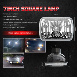 CHUSYYRAY Pair 7X6 5x7 LED Headlights Square For Chevy Express Cargo Van 1500 2500 3500