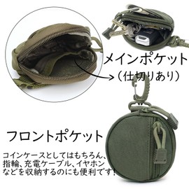 TOEDNNQI Coin Purse, Coin Case, Men's, Wallet, Key Case, Small Storage Accessories, Hiking, Nylon, Keyring Zipper, Women's, Survival Game, Round Type, Military, Tactical Zipper, Cord Stopper, Cord