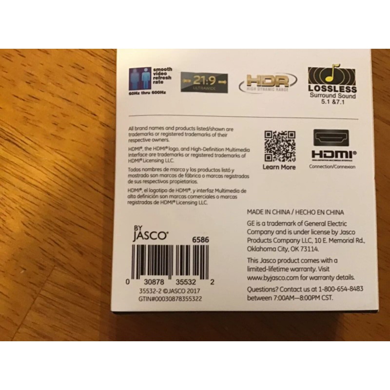 GE premium high speed hdmi cable 4k