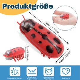 letcdfer Pack of 6 Mini Beetle, Cat Toy, Interactive Beetle, Electric Interactive Toy for Cats, Dogs, Cats, Mouse, Escape Obstacle, Automatic Inverting Pet Funny Toy