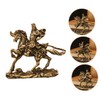 Tofficu 2pcs Brass Horse Riding Statue Elegant Table Decor for