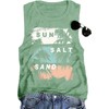 Sun Sand Salt Summer Vacation Sleeveless for Women Beach Aloha