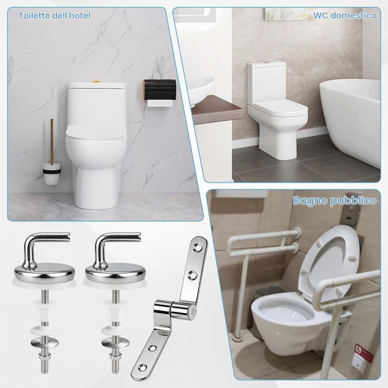 2 Kit Cerniere Tavoletta Sedile Wc
